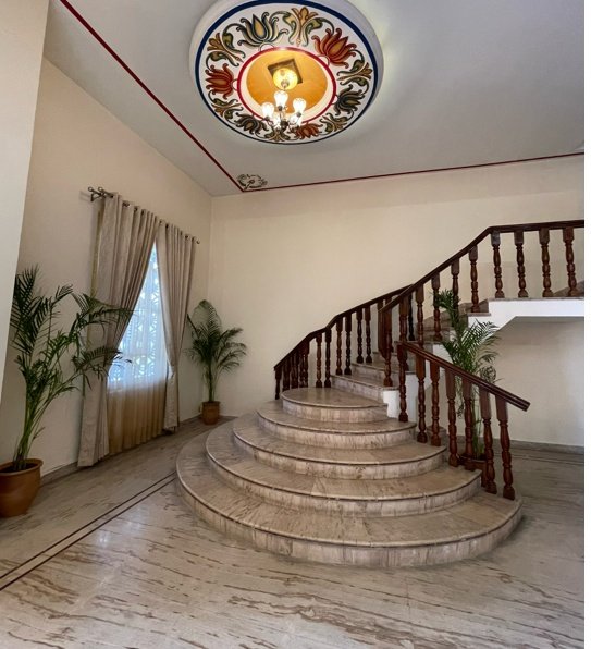 Mahal Mubarak Sweeping Marble Staircase